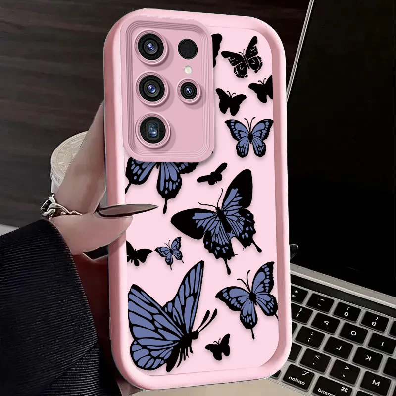 Blue Purple Butterfly Phone Case - Elegant Back Etui
