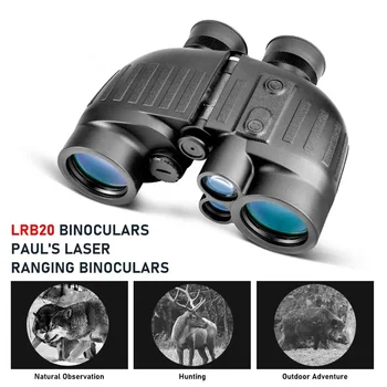 1500m Marine Binoculars for Adults 8x40 with Rangefinder and Compass IP65 Waterproof Marine UHD Binoculars Field of View 8°,