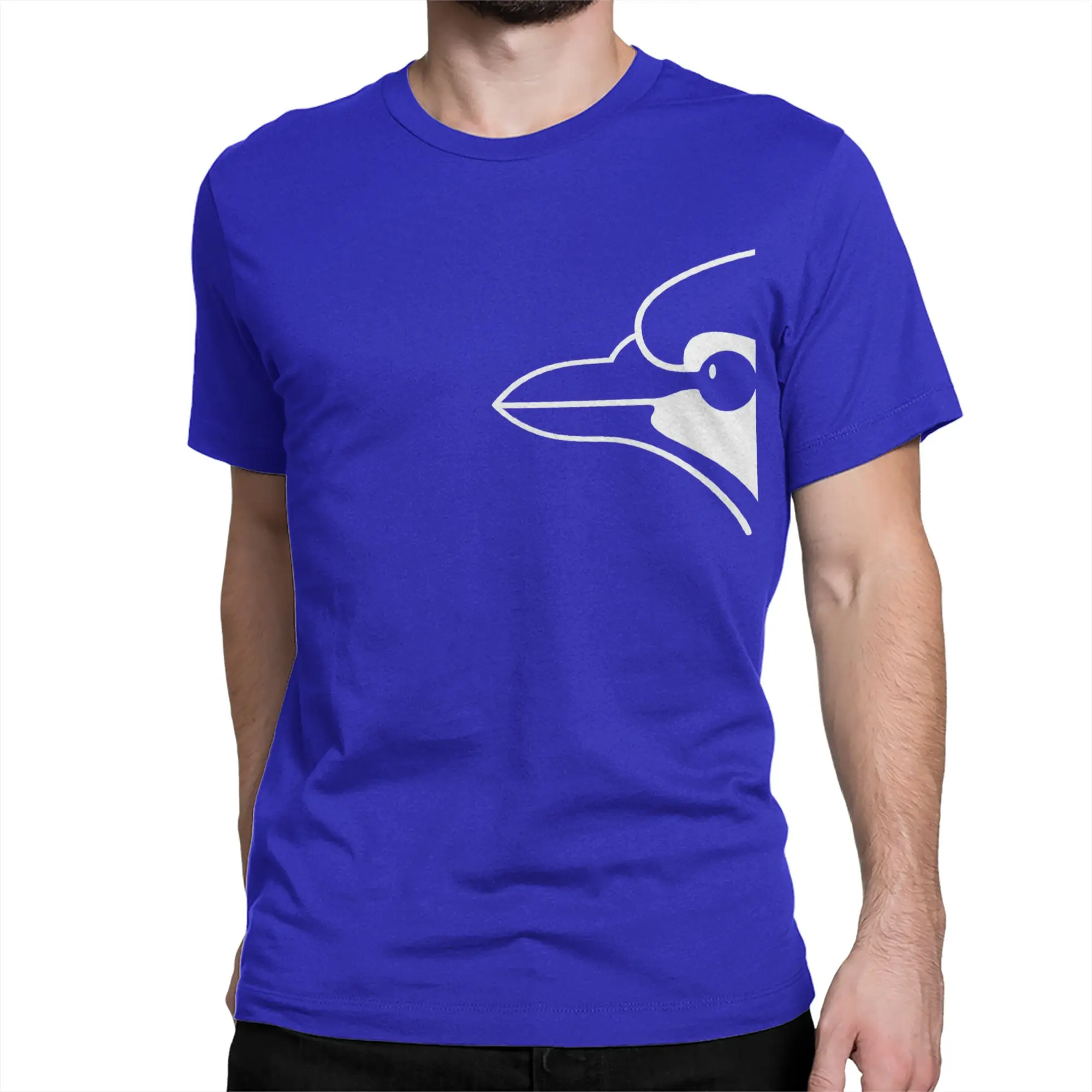 Toronto Blue Bird Pure Cotton Unisex Baseball Tee - Round Neck, Short Sleeve, Plus Size