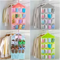Portable 16 Grids Hanging Bag Multifunctional Pocket Hanging Storage Bag Foldable Big Wall-Mount Bags 1
