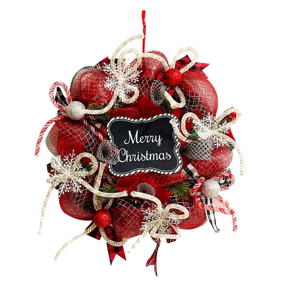 

Christmas Wreath Holiday Garland Decor Festive Winter Door Decor Christmas Wreath Snowflake Garland Red Berry Clusters for New