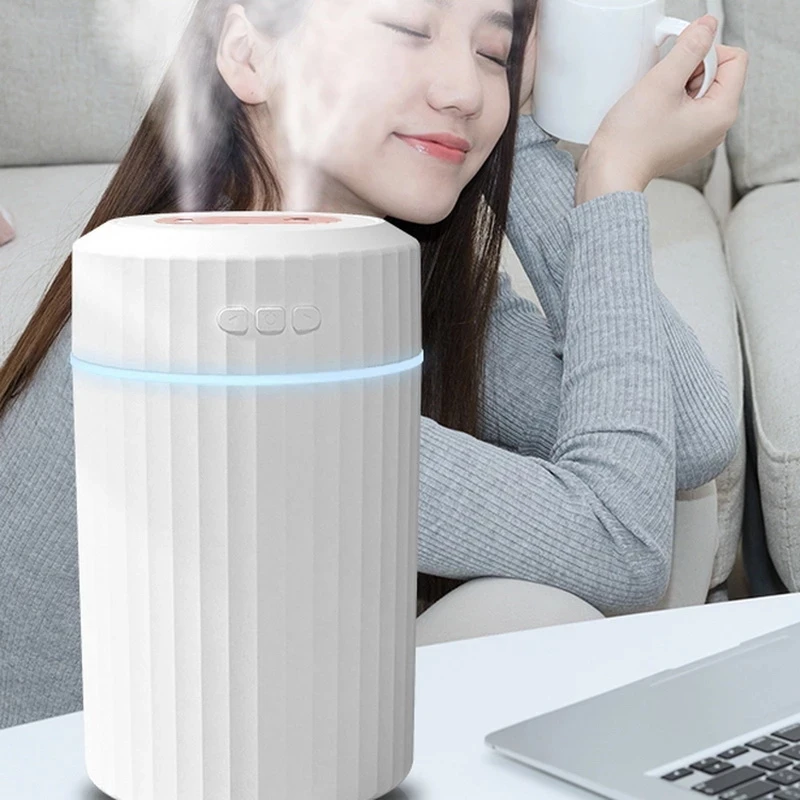 New Air Humidifier 2l Large Capacity Dual Nozzle With Lcd Temperature  Display Usb Aromatherapy Diffuser Exquisite Gift