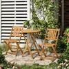 3 Piece Folding Acacia Wood Outdoor Patio Bistro Table and Chair Set 1