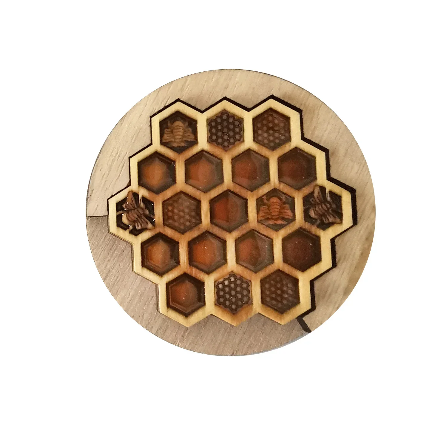 Christmas Insulation Pad Bowl Mat Resin Coaster Wooden Crafts Bee Coaster Honeycomb Pad  Living Room Decoration