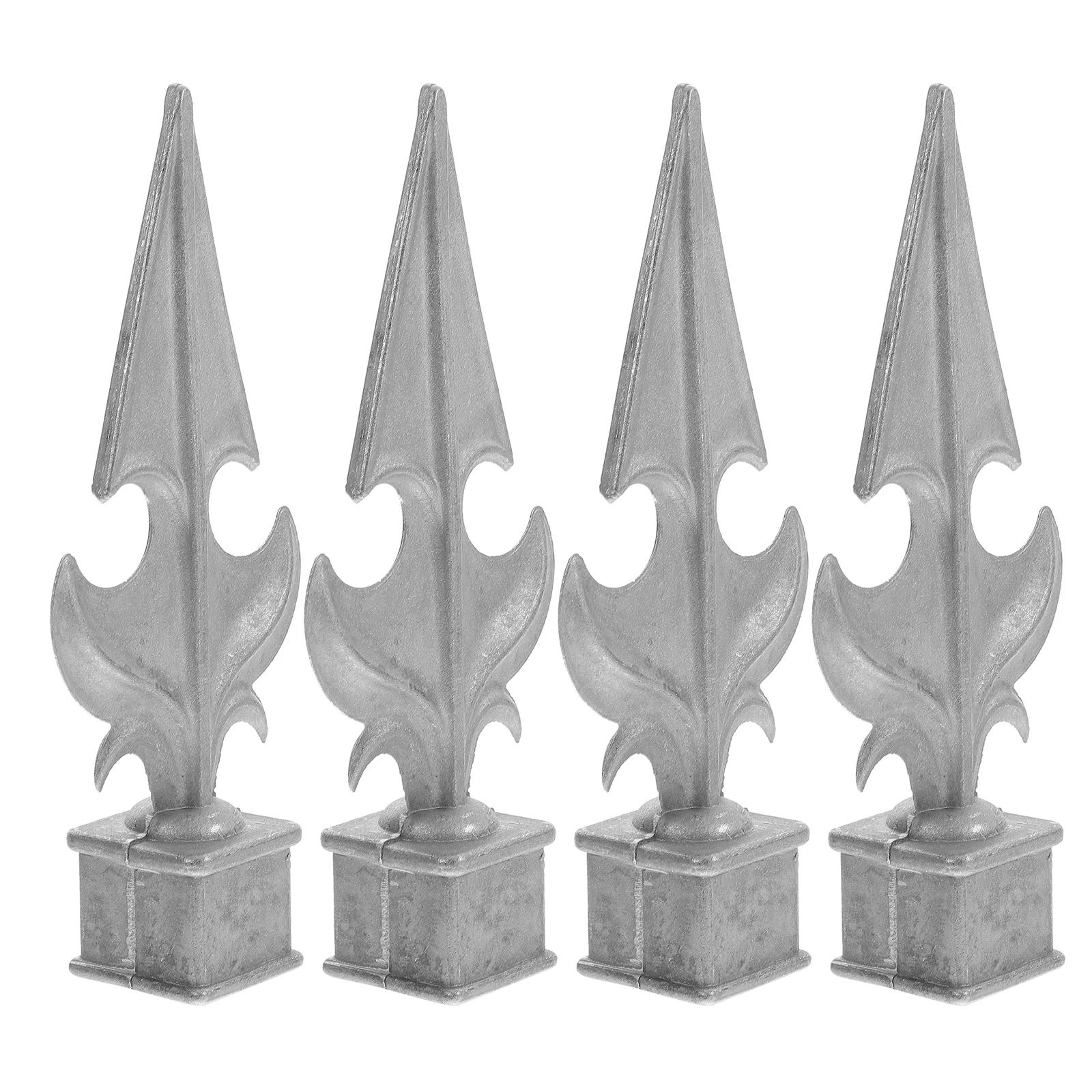 

4 Pcs Fence Gun Head Yard Decorations Point Shape Finial Metal Gate Finials Garden Farmhouse Spears Post Tops Decorative