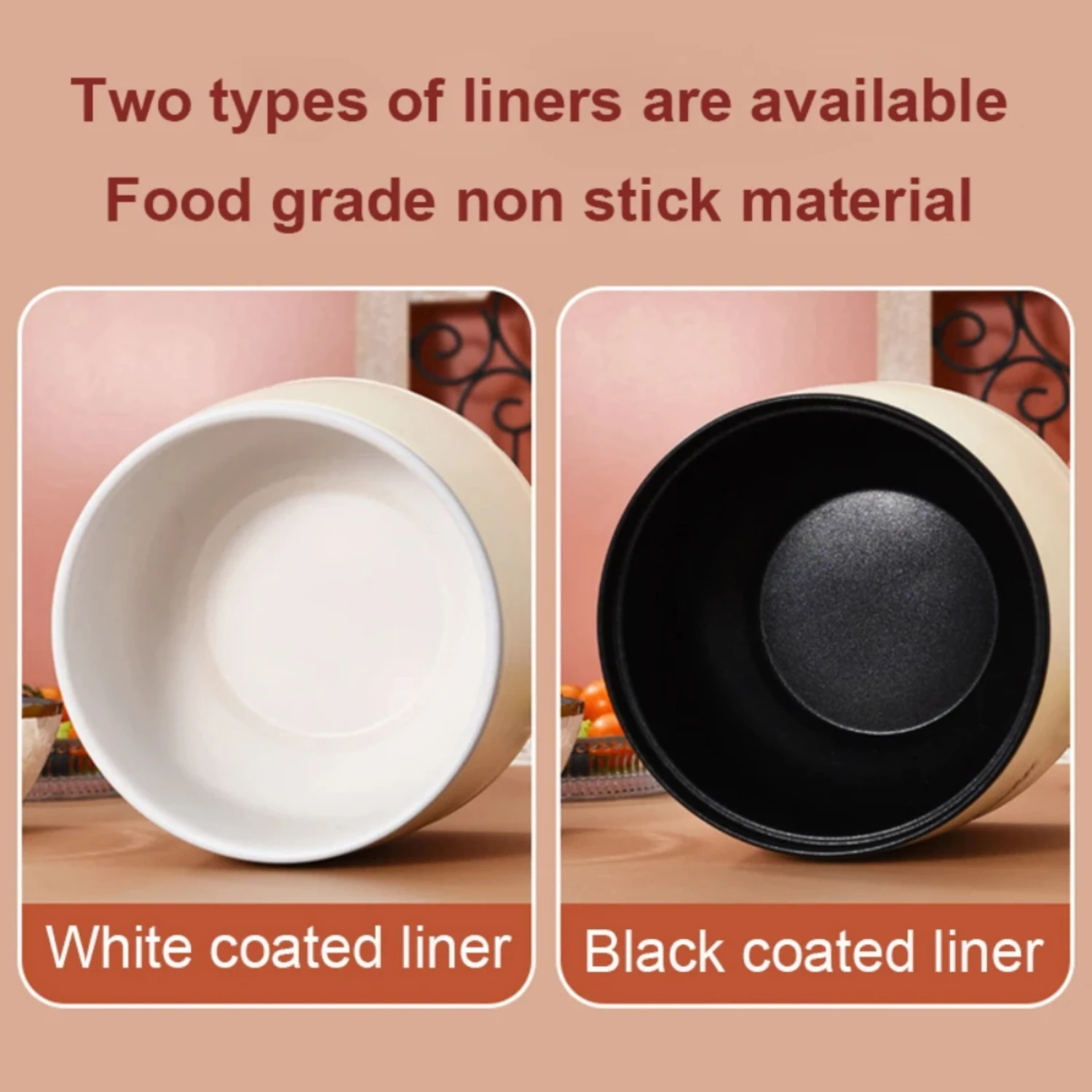 Multifunctional  Rice Cooker Hotpot Skillet Soup Porridge Stew Shabu Non-stick Ceramic Pot Food Meal Steamer Heater 5