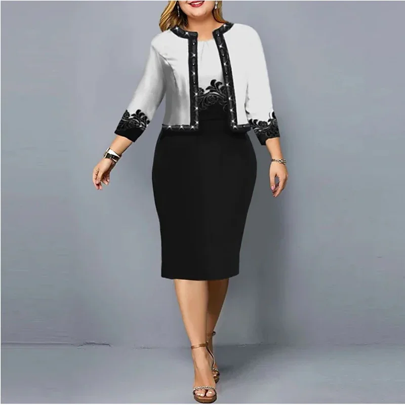 Spring Summer New Solid Women Dress Suits Fashion Floral Printed Cardigan Tops and Tank Dress Casual Elegant Two Piece Sets 5