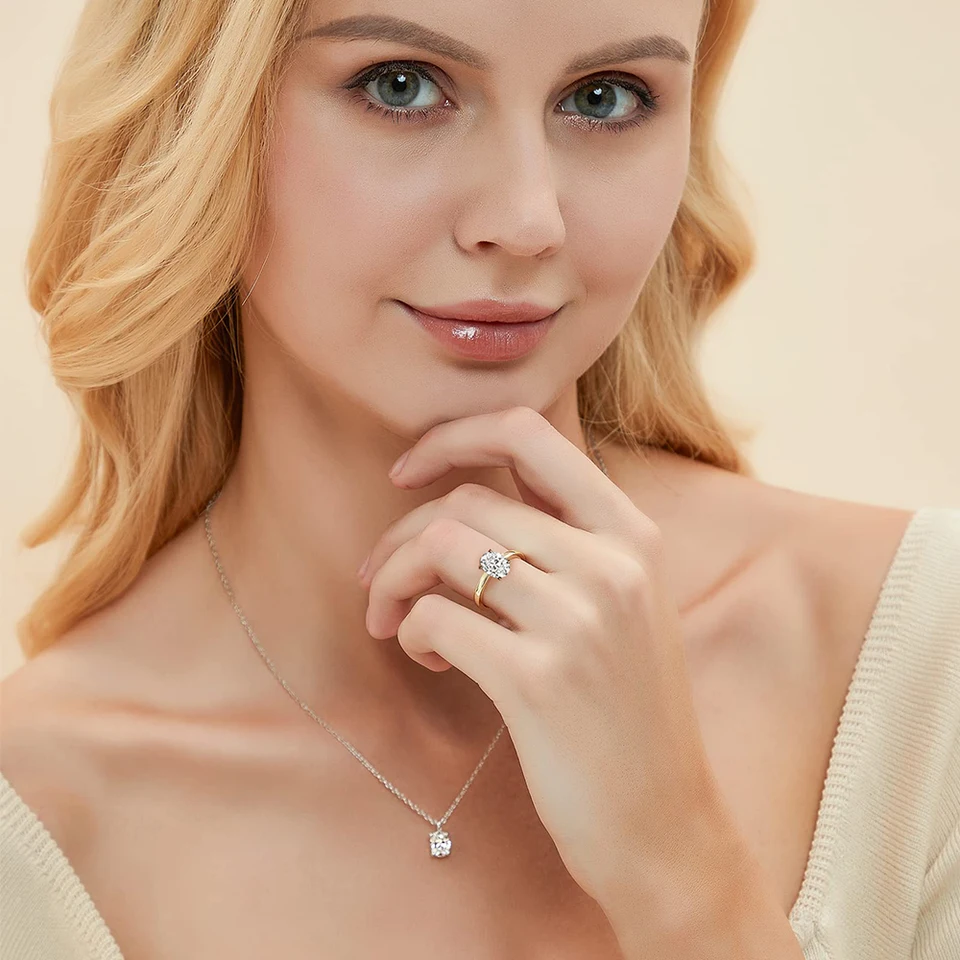Oval Cut Moissanite Ring in Sterling Silver