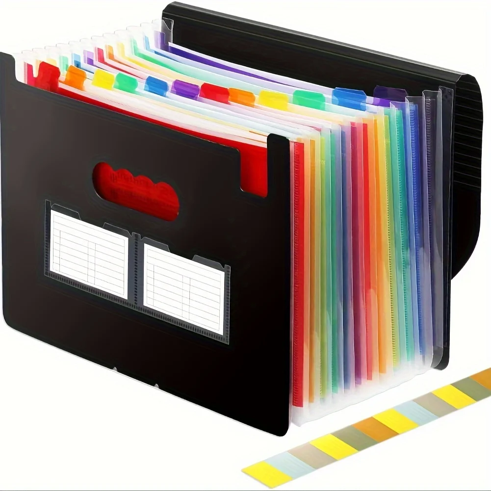 Erweiterter Aktenordner, 13/24 Taschen akkordeon a4 tragbarer Dokumenten organisator im Brief format mit farbigen Register karten für Studenten