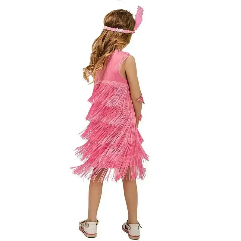 Abito Anni '20 Per Bambine: Vestito Flapper Rosso Stile Gatsby E Charleston, Costume Festa - Foto 2