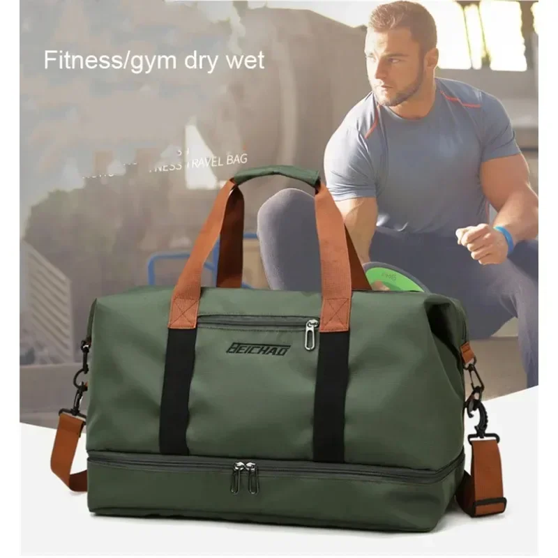 Gym Travel Bags Large-Capacity Luggage Dry-Wet Separation Sports Fitness Shoulder Bag Short-Distance Travel Handbags for Women
