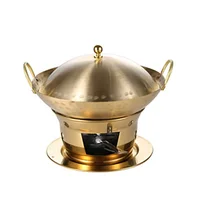 Marmite sèche en cuivre pur, marmites épaisses, marmite créative de haute qualité, poêle à alcool doré, casseroles et poêles 1