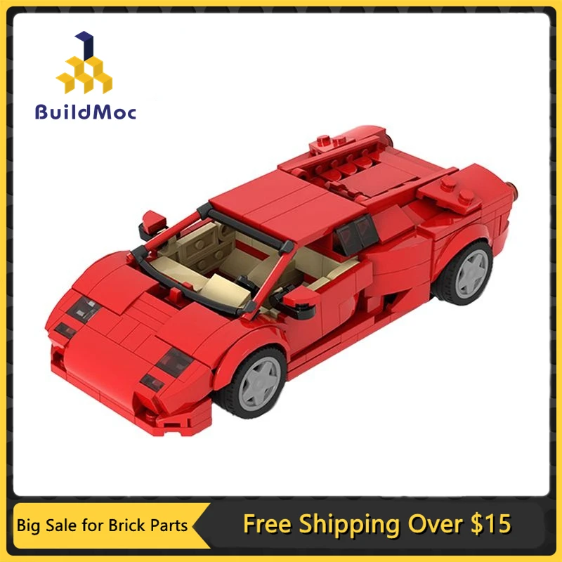 MOC Red Diablo 6.0 Supercar Building Blocks Kits LP5000 QV Racing Hypercar SV Sports Vehicle Truck DIY Brick Model Kids Toy Gift | Игрушки и