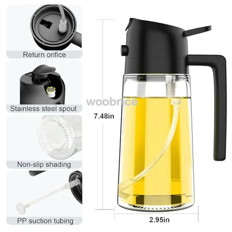 Plastic Oil Sprayer 2 in 1 Kitchen Oils Spray Olive Oil For Cooking Air Fryer Salad Camping BBQ