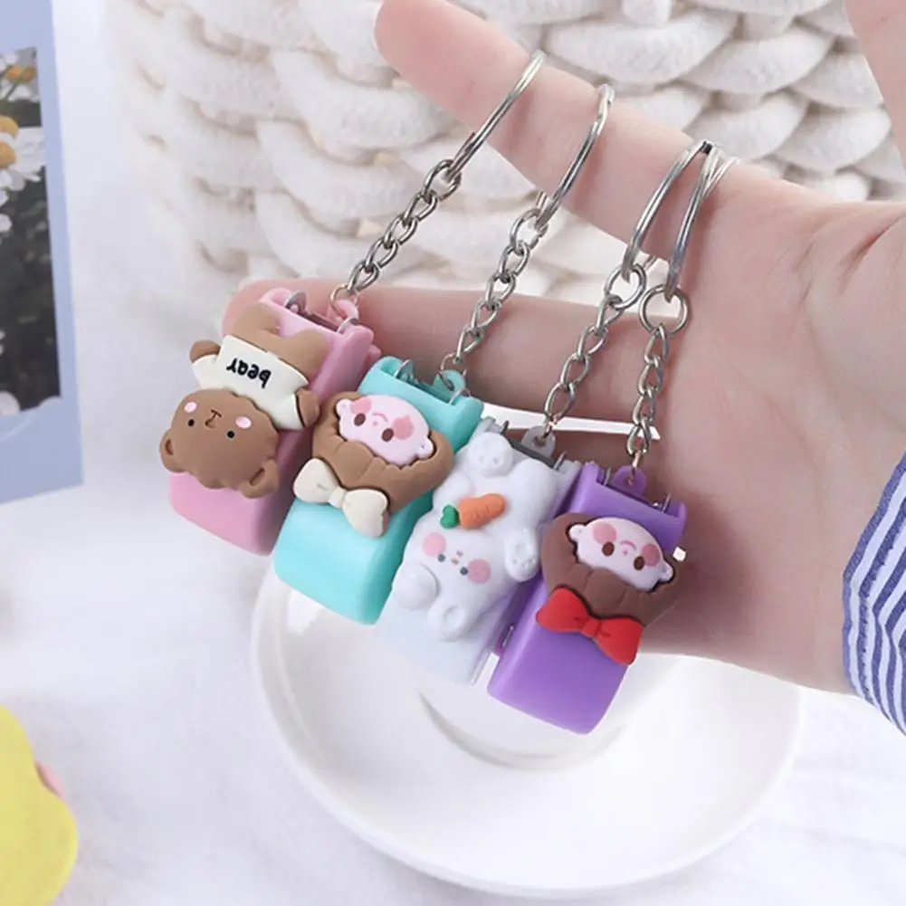 Student Stapler Macaron Color High Efficiency Quick Binding Key Chain Design Cute Cartoon Mini Stapler Machine for School