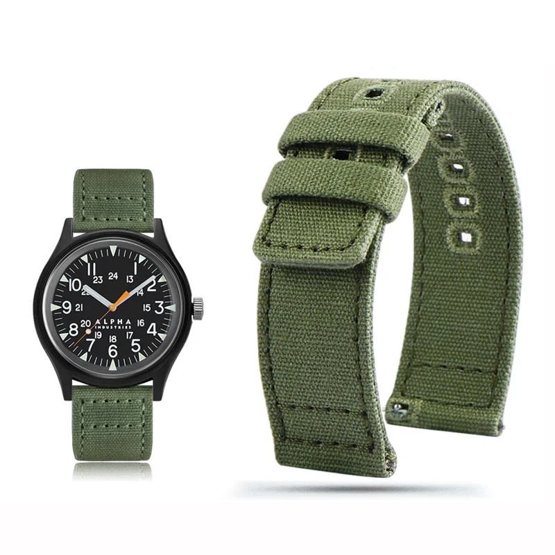 나일론 캔버스 시계 밴드, 해밀턴 카키 필드 H70605731 H70605993 Seagull Seiko 스포츠 시계 스트랩 팔찌, 18mm, 20mm, 22mm 