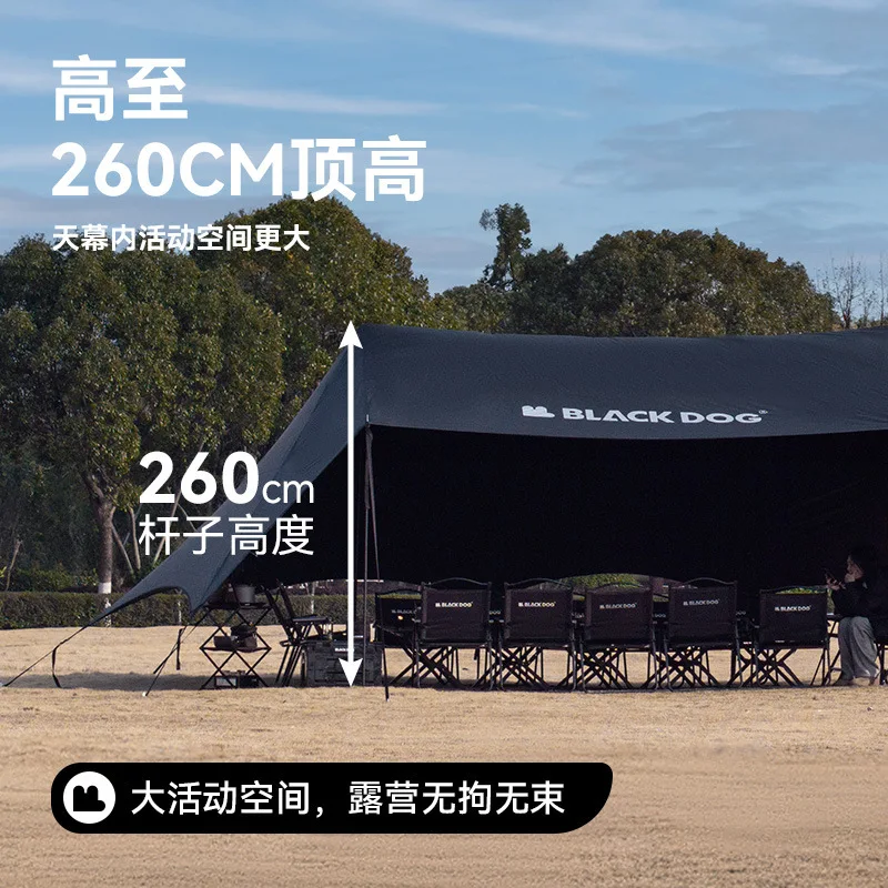 Naturehike&Blackdog Outdoor Canopy Sunshade Tent Campsite Rainproof Sunscreen Black Rubber Canopy