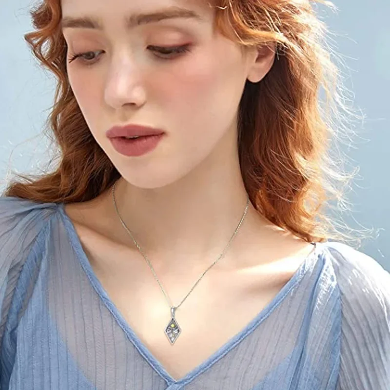 2025 Women Fashion Diamond shaped Sun Moon Mountain River Necklace Women and Men, Exquisite Landscape Pendant for Clowns, Fashion Jewelry,_voghion.com