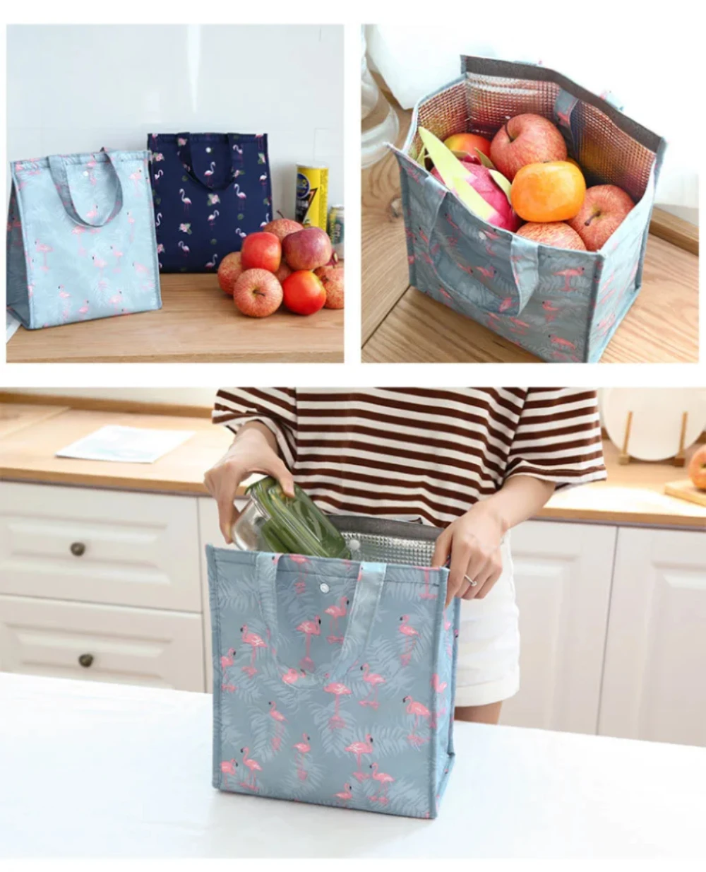 Waterproof Foldable Portable Lunch Bag – Insulated Lunch Box Tote Made of Oxford Cloth,... - SKU WFLB1909 - UGI Packaging