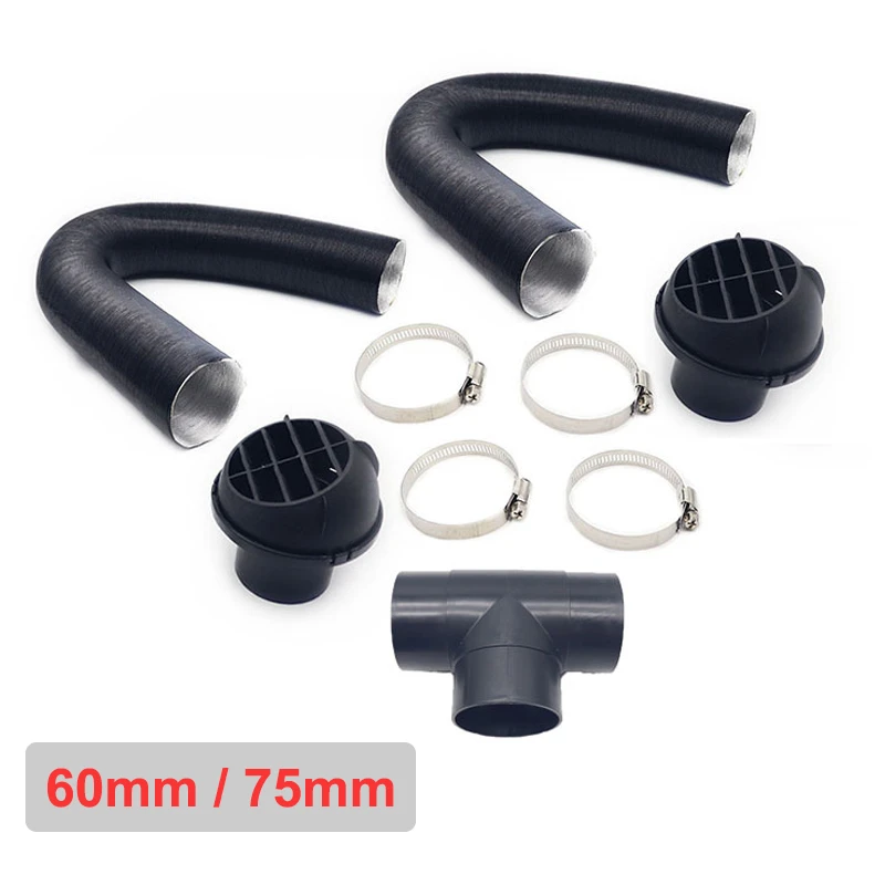 75mm Auto Auto Kachel Pijp Kanaal Y Stuk Warme Uitlaat Ontluchting Slang Clips Set Voor Standverwarming Webasto Eb