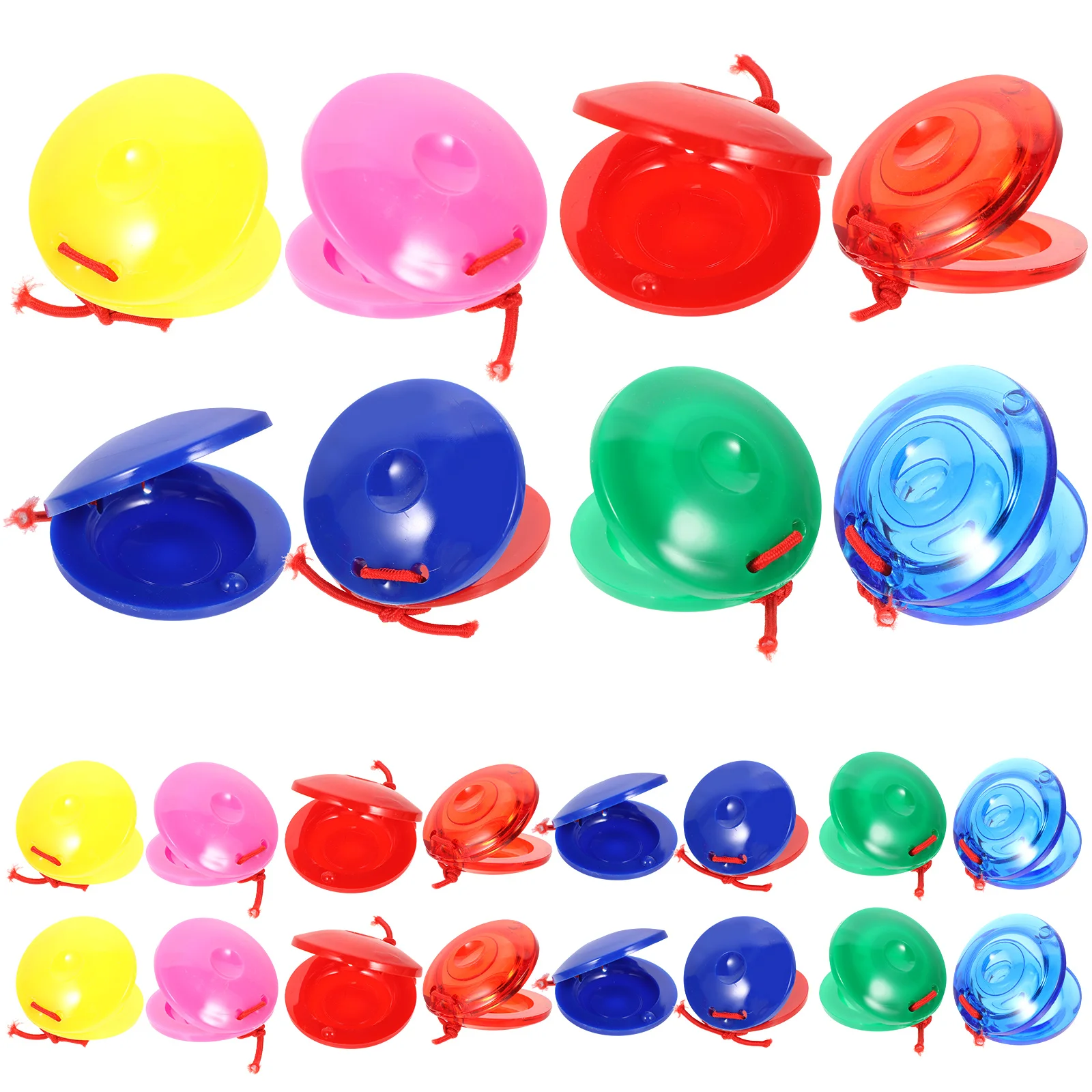 Flamenco Castanets Musical Percussion Instrument 24pcs Finger Castanets Musical Castanets Instrument Toys Kids Blue Red
