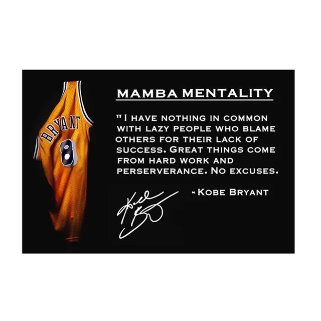 Description Picture 3 of itemKobe Bryant Motivational Quote Poster Mamba Spirit Wall Art for Gym Fitness Sports Fans Home Decor Inspirational Prints