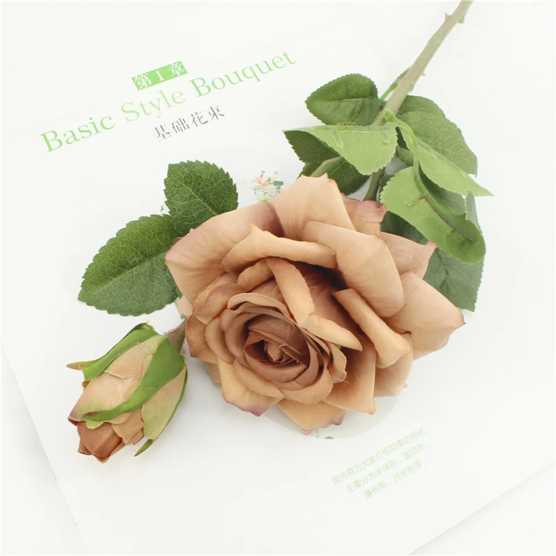 Elegant Real Touch Artificial Rose Bouquet - Latex-Coated Silk for Wedding and Home Décor