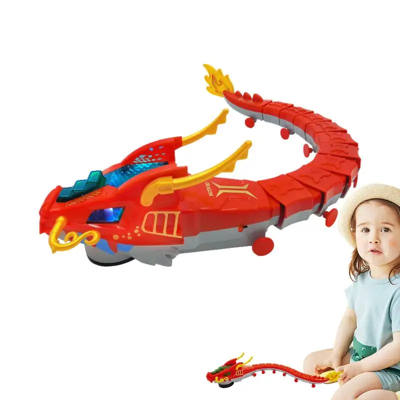 

Светящийся дракон игрушка автоматический обход препятствий обучающая игрушка Дракон забавная игрушка Дракон со змеей Прогулка для детской гостиной