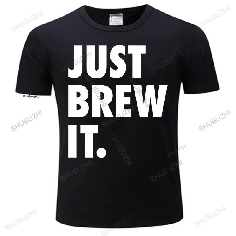 Maglietta A Maniche Corte Da Uomo Di Alta Qualità Magliette Vintage Just Brew It Coffee Lover T-Shirt Summer Cotton Brand Loose Cool Teeshirt