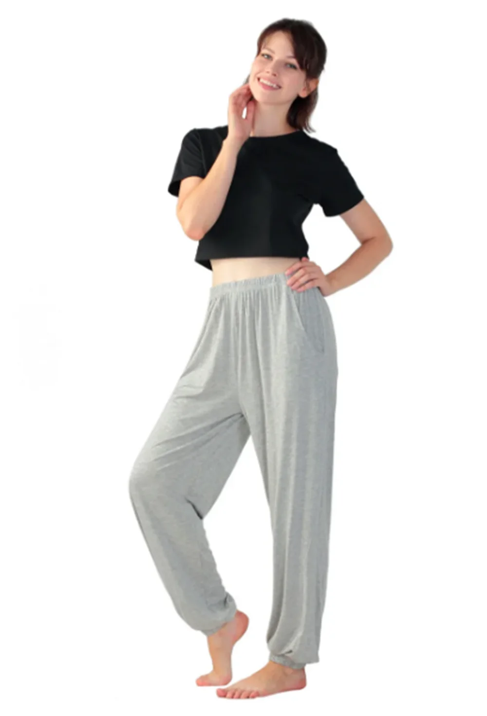 Plus Size, dehnbare, atmungsaktive Hose mit weitem Bein, weiche, bequeme Alltagshose, für Fitness, Yoga, Outdoor, Jogger, M, L, XL, 3XL, Insektenschutz – Detail 8