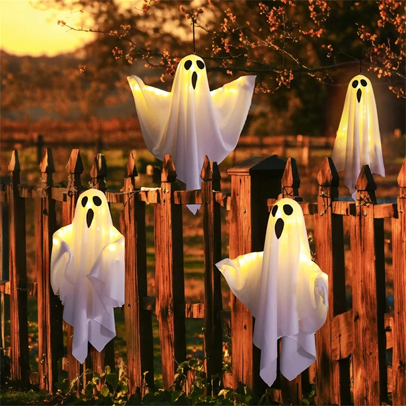 Description Picture 5 of itemHalloween Party LED Glow Ghost Home Indoor Outdoor Decoration Supplies 2024 Haunted House Bar Hanging Horror Props with Lights