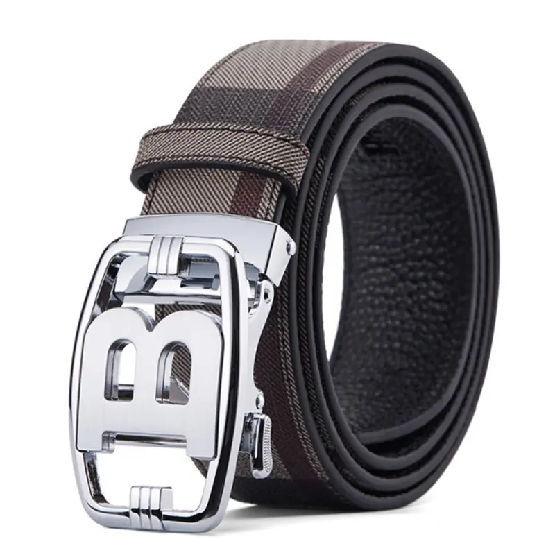 High Quality Leather Belt Men Luxury Brand Designer fashion Canvas Belts for Men Strap Male Metal Automatic Buckle Belt - Image 15