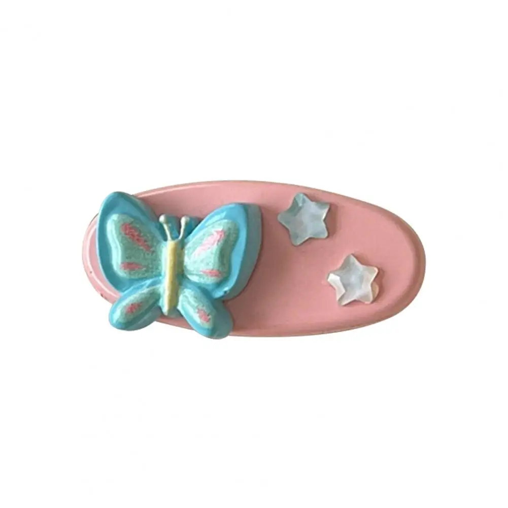 

Lady Bangs Clip Sweet Girls Hair Accessories Cartoon Star Decor Oval Shape Side Clips Lightweight Anti-slip Colorful Hair