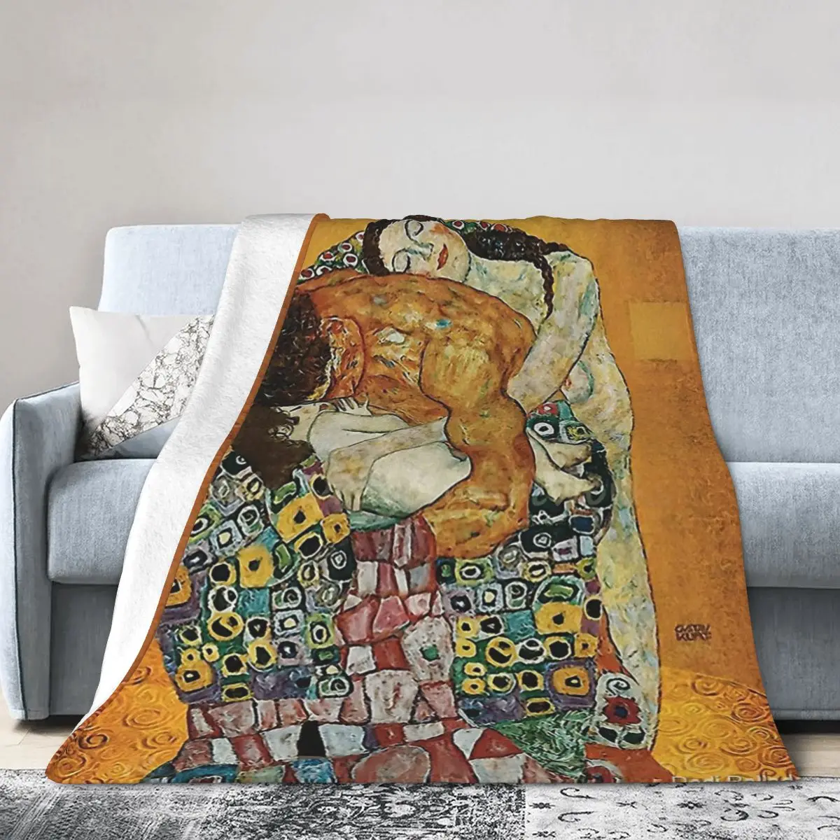 

Gustav Klimt The Family Embrace Poster Bed Blanket Flannel Blanket Flannel Blanket Air conditioning blanket
