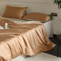 Luxury Natural Silk Bedding Set 3Pcs Duvet Cover Set Beauty Skin Quilt Cover Pillowcase Single Double King Queen Bed 100% Silk 1