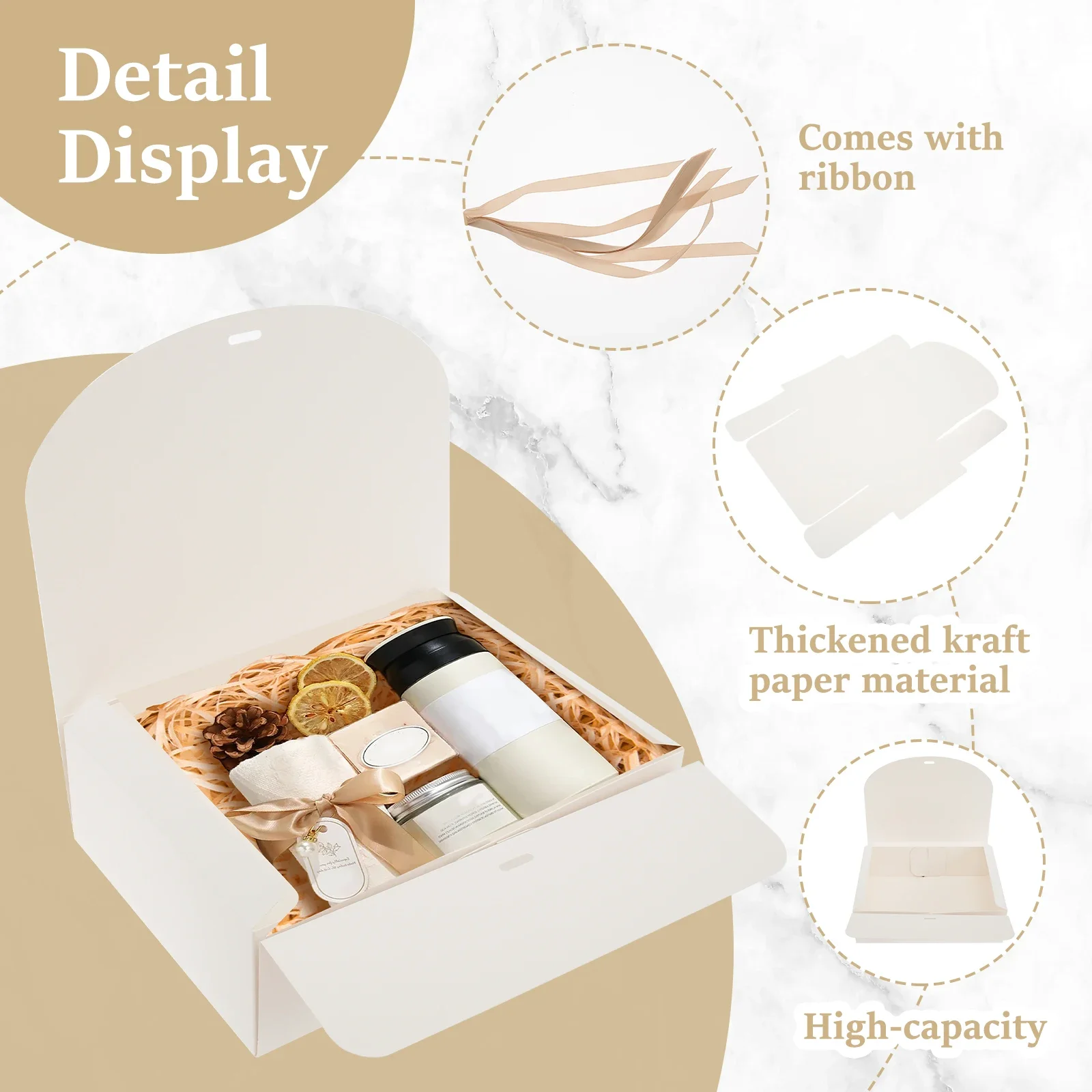 10 Pcs Gift Boxes with Lids and Ribbon – Large Capacity Paper Present Boxes, Decorative... - SKU GBLR1853 - UGI Packaging