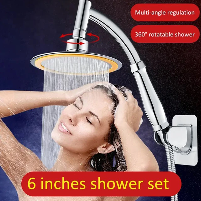 Pommeau de douche Ultra-fin en acier inoxydable, forme ronde, haute  qualité, 6 pouces - AliExpress