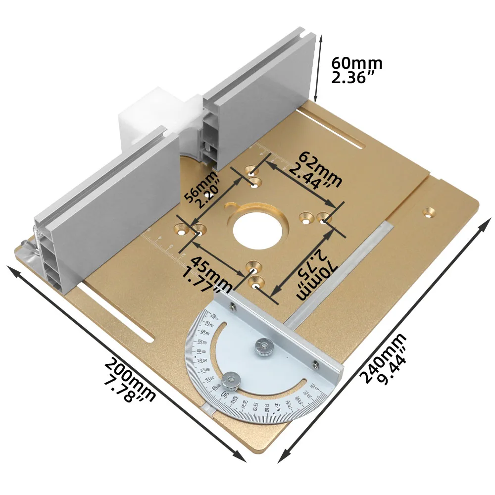 Woodworking Bench Router Plate Portable Workbench Woodworking Workbench Woodworking Lift Table Router Insert Plate Router Lift And Aluminum Router Plate Sliding Fence And Miter Gauge For Wood Trimming Machine Working Benches DIY Tool