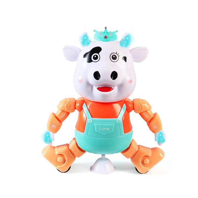 

Children Electric Dancing Robot Calf Sound And Light Music Kids Dancing Baby Cow Electric Toy Parent-Child Game Gift
