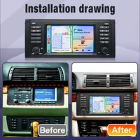Autoradio STWEI Linux pour BMW Série 5 E39 E38 X5 E53 avec CarPlay sans fil, Android Auto, GPS, FM, DSP, Bluetooth et lecteur multimédia 3