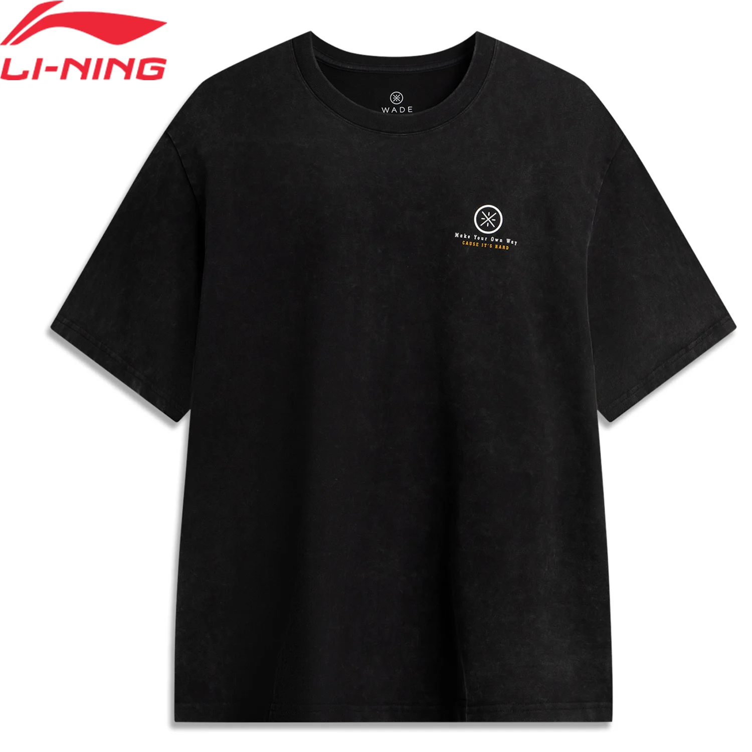 Li-Ning Men Wade Sports T-Shirt Cotton Comfortable Breathable LiNing Stylish Leisure Short Sleeve Culture Tee Tops AHSV001