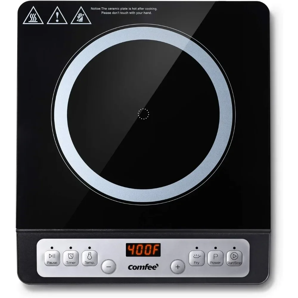 1800W Digital Electric Portable Induction Cooktop Countertop Burner, with 8 Power & Temperature Settings & 180 Mins Timer Auto
