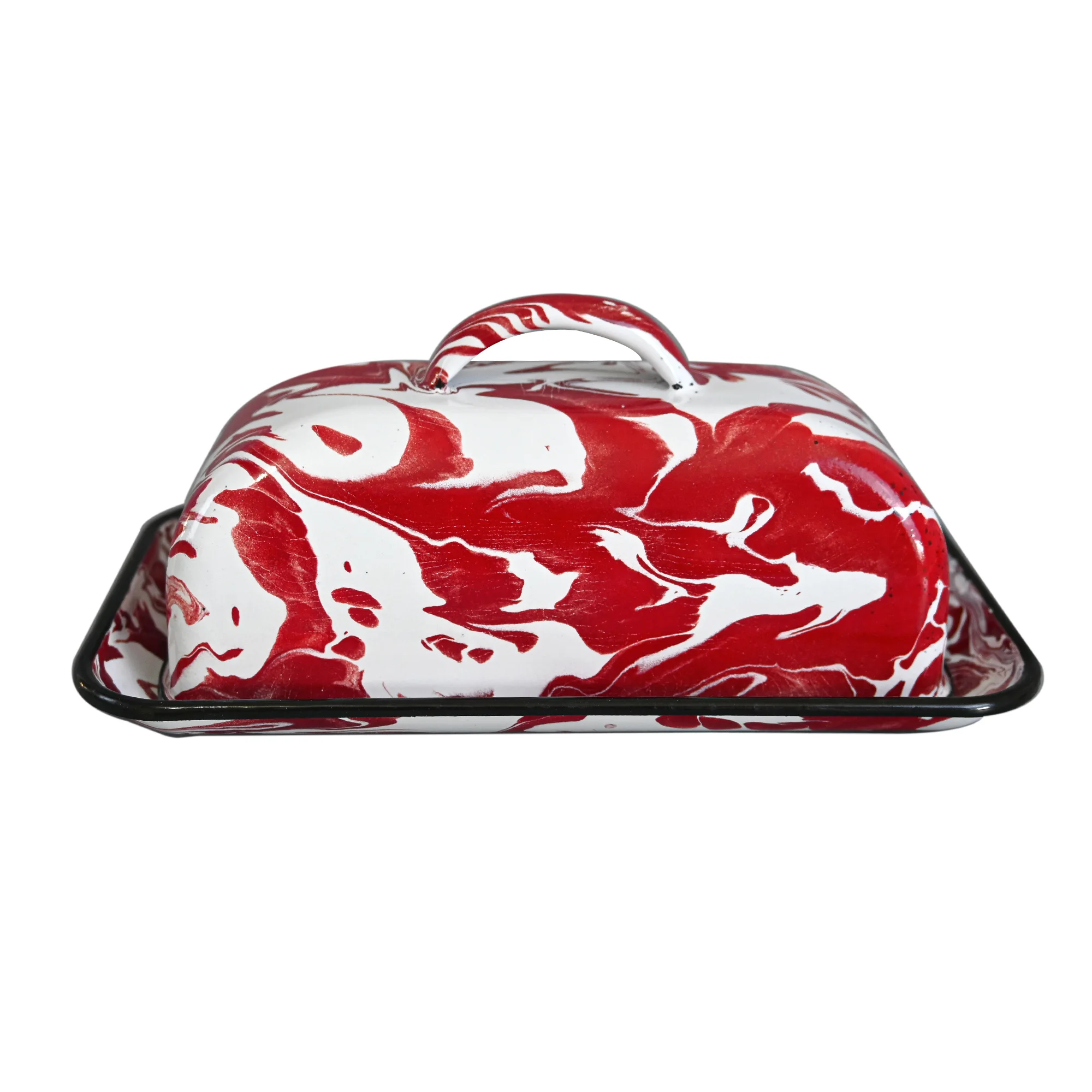 Retro Darmhouse Style Dishes Metal Butter Dish With Cover Applicable To Workbench Non-Damable Container