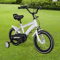 Vélo pour enfants de 14 pouces avec roue d'entraînement pour garçons et filles de 2 à 5 ans, vélo pour enfants réglable en hauteur blanc/jaune/rouge/bleu 1