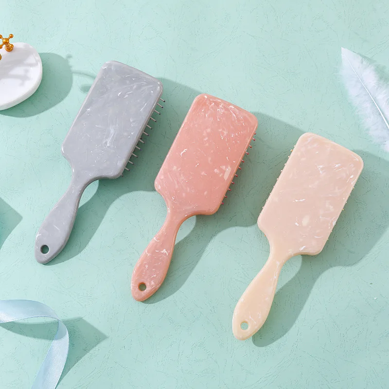 폭발적인 대리석 에어 쿠션 빗, 매듭 없는 부드러운 머리, 에어백 마사지 플라스틱 빗 스팟, 도매