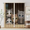 2pcs, Curtain Cute cat owner Versatile Polyester Fabric,Without Electricity Spring Party & Holiday Decor Perfect for translucent 2