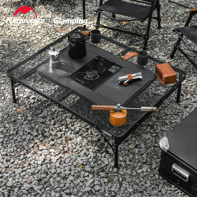 Naturehike Hordozható Főzés Összecsukható Kemping 30/70 Cm Magas, Állítható Multifunkcionális Igt Kombinált Piknik Bbq Kályha Asztal
