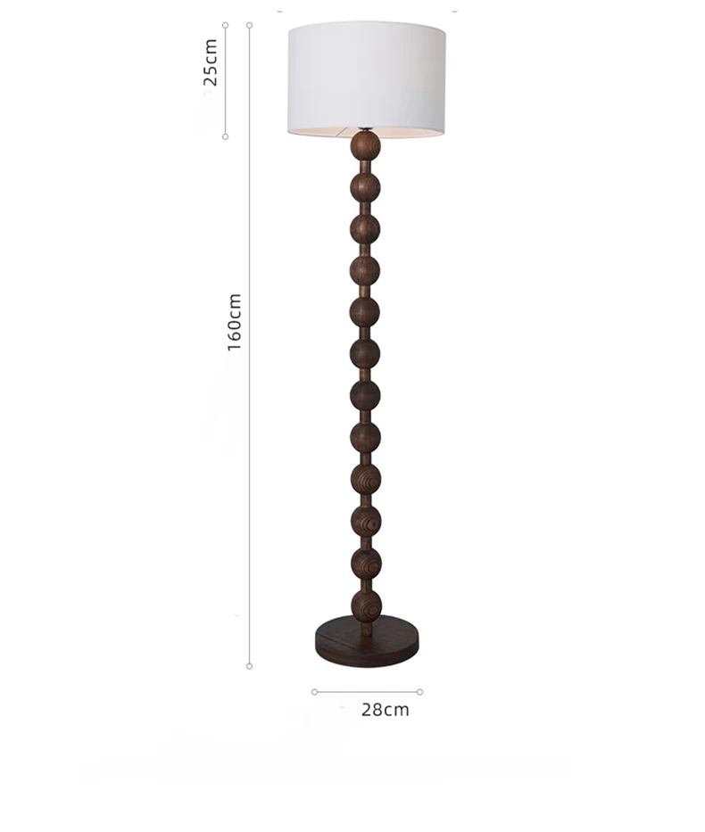 Stehlampe aus der Mitte des Jahrhunderts, Vintage-Kunst, LED-Lampenschirm aus Stoff, Holz-Stehlampe für Schlafzimmer, Nachttisch, Atmosphäre, Wohnzimmer, Sofa, Licht – Detail 9