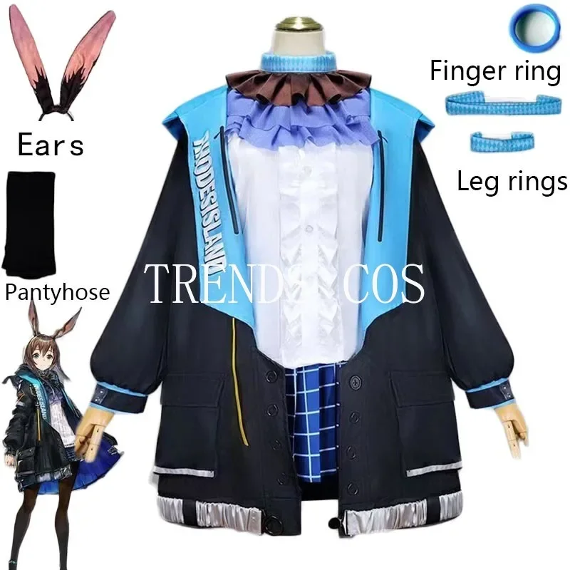 

Game Arknights Amiya Cosplay Costume Female Coat Suit Amiya Full Set with Ears for Halloween Anime Cosplay Comic Con