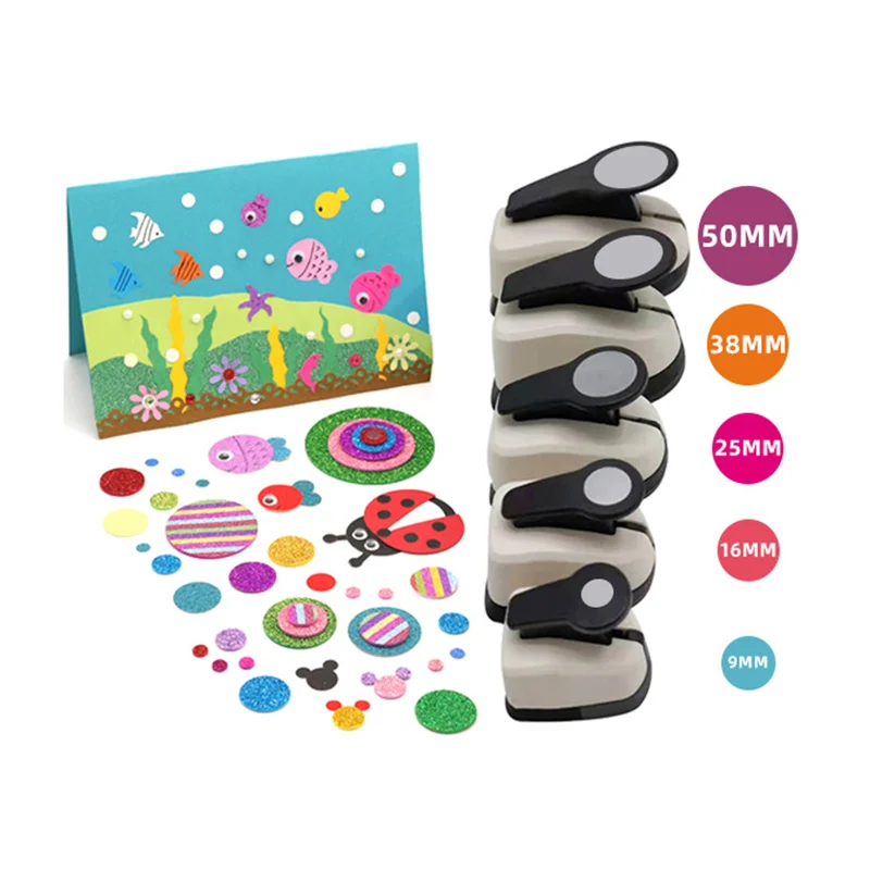 Paper Punches 6 Pack, Hole Punch Shapes Set for Kids Adults, Craft Punches  for DIY Cardstock